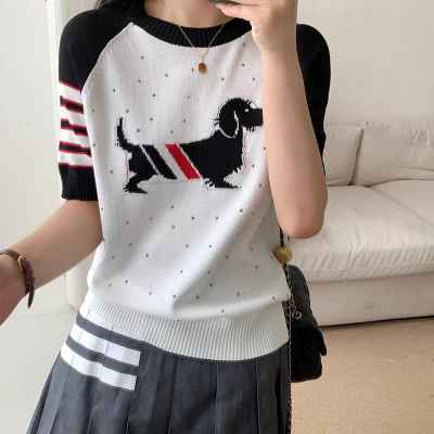 톰브라운 강아지 니트 반팔 티셔츠