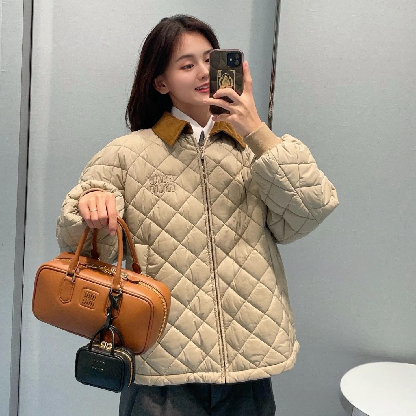 미우미우 누빔 자켓