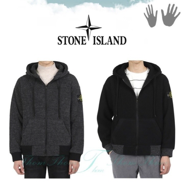 니트기모 배색 집업