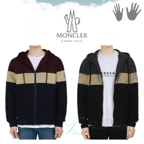 감마 삼단배색 후드집업