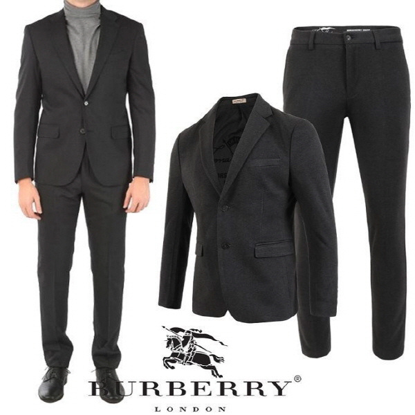 기사로고 싱글 모직 슬림 슈트(수입)