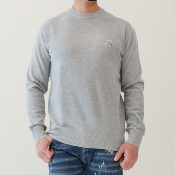 남성 시그니처 스로고패치 니트