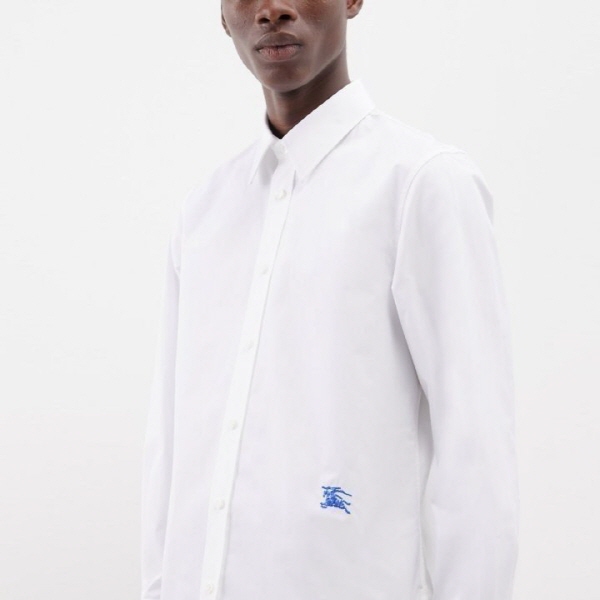 웨이스트 기마 자수 코튼 셔츠