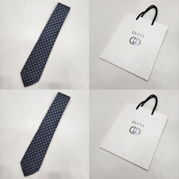 구* 2023 GG 패턴 실크 넥타이