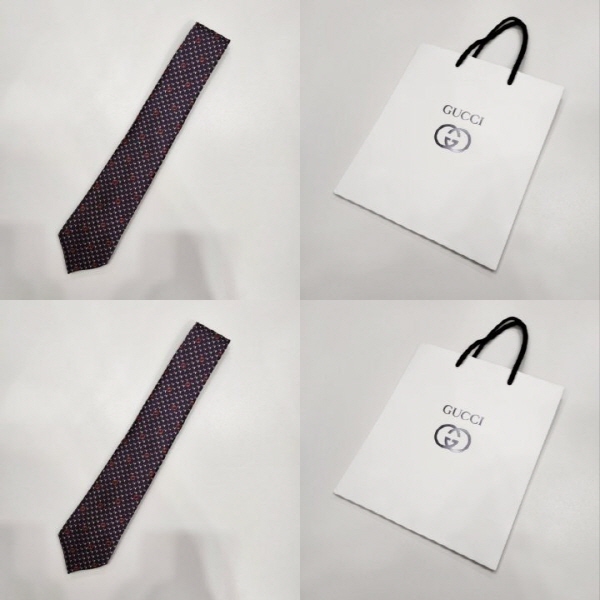 구* 23ss 라운드 인터로킹 G 실크 넥타이