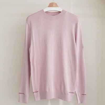 남성 베이직 자수 로고 캐시미어 니트 티셔츠