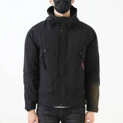 프** 포켓 루버로고 후드 덕다운 파카