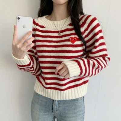 꼼* 하트패치 단가라 니트