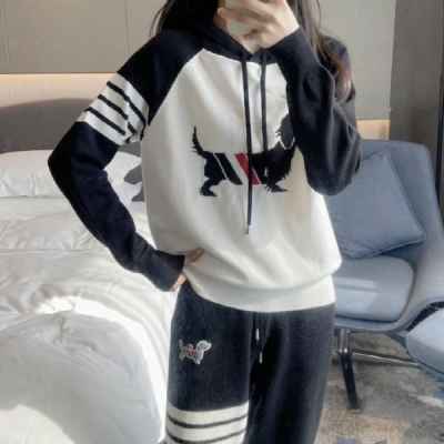 톰* 사선 강아지 니트 후드 세트