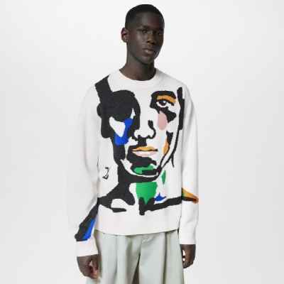 루* 23FW 인따르시아 페이스 크래피티 니트 - 수입 