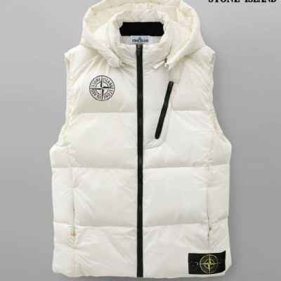 컴파스로고 사선지퍼 후드패딩