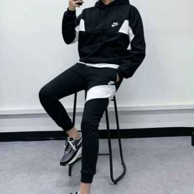 나** 사선 조거 후드 기모 트레이닝 세트